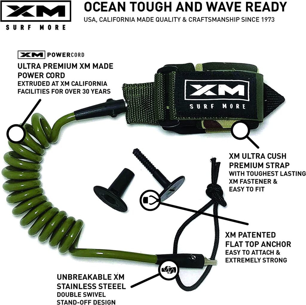 XM Surf Bodyboard Leash which is one of the best Bodyboard Leashes on the market as it has a lot of features like a double swivel and a neoprene handcuff