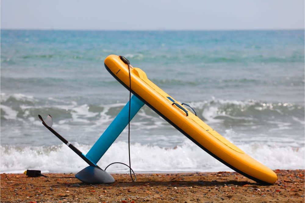 hydrofoil board on the sand