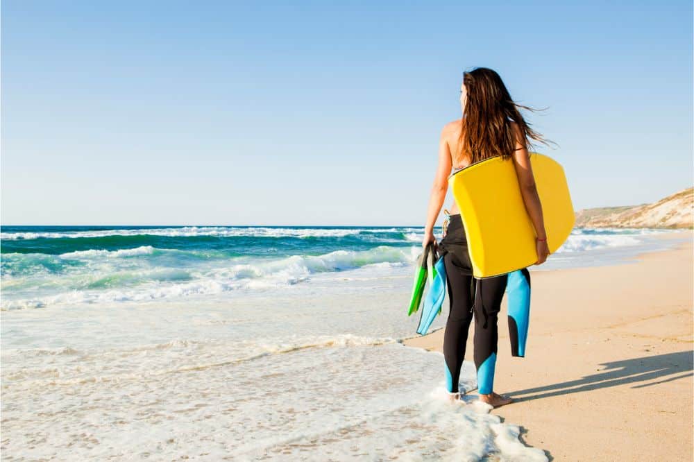 Girl with her bodyboard