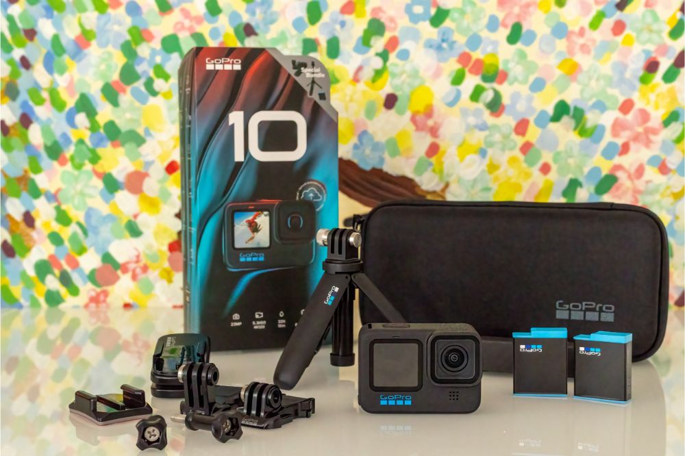 GoPro Hero 10 action camera and accessories