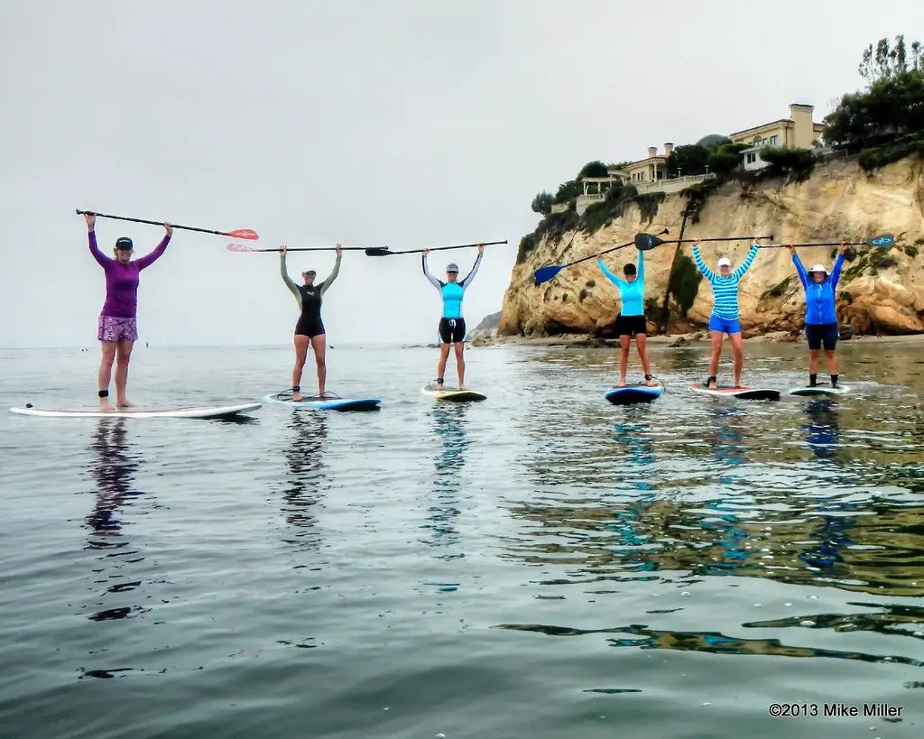 Stand Up Paddle Girls standing on SUP Boards and holding up their SUP Paddle.
Stand Up Paddle Girls by mikepmiller. Symbol for a review of the Best SUP Paddle