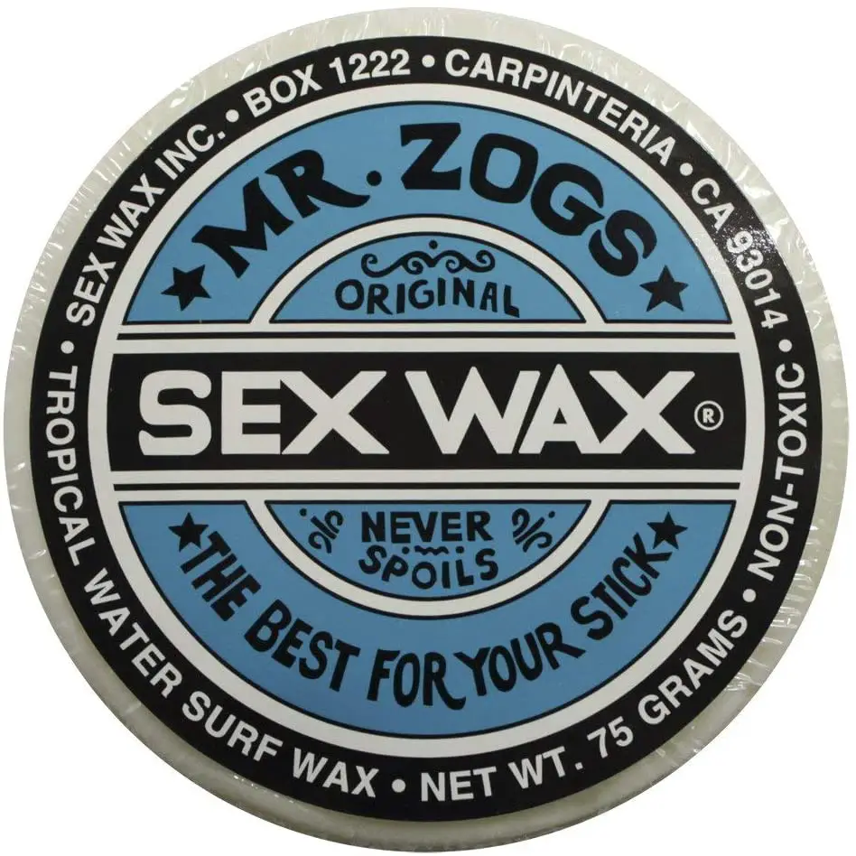 Blauer Sex Wax für Bodyboarding von Mr. Zog, Bodyboard Wachs für tropisches oder sehr warmes Wasser