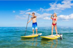 Couple Stand Up Paddling