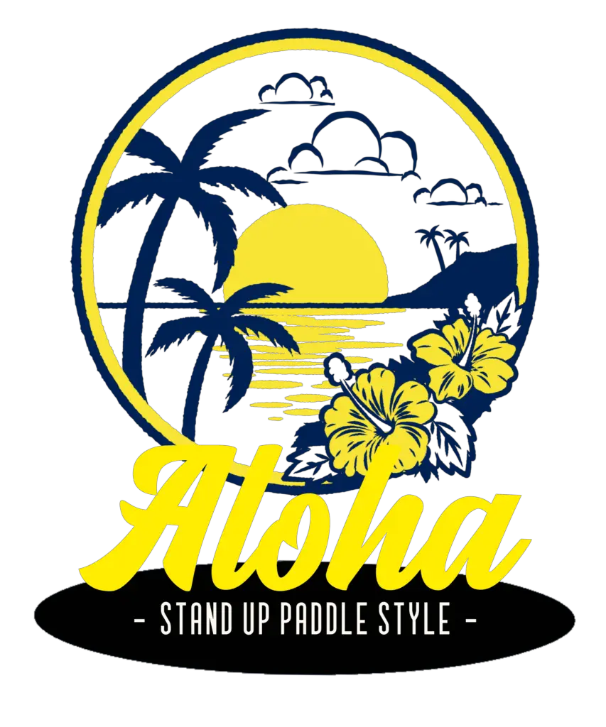 Stand Up Paddle Sticker by JJWilson Tees, Sticker about Paddleboarding showing a Hawaiian Beach