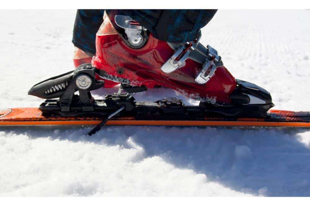 Skiing equipment on snow