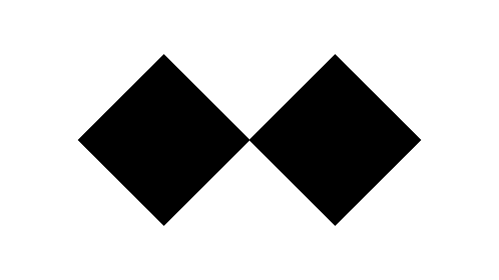 A graphic of two black diamonds next to each other.